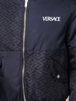 ( Nouvelle Collection ) Versace 5U040 NAVY Veste Bomber à Motif La Greca Signature Homme -Pas Cher Versace Boutique 17995452 38043160 600