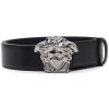 Versace 1B00E BLACK+RUTHENIUM Ceinture à Boucle Medusa Homme