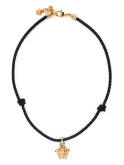 ( Nouvelle Collection ) Versace Collier Medusa En Cuir Homme