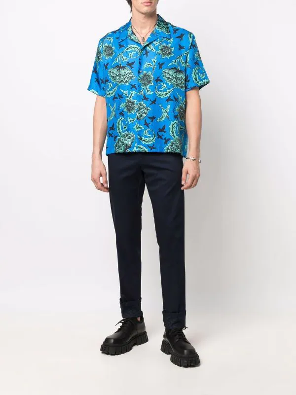 ( Nouvelle Collection ) Versace 1U040 NAVY Pantalon Chino à Imprimé La Greca Homme 2 ( Nouvelle Collection ) Versace 1U040 NAVY Pantalon Chino à Imprimé La Greca Homme – Image 2