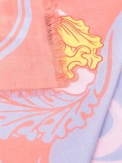 ( Nouvelle Collection ) Versace 5R140 CORAL+ORCHID écharpe à Imprimé Medusa Music Femme -Pas Cher Versace Boutique 18004723 38417191 600