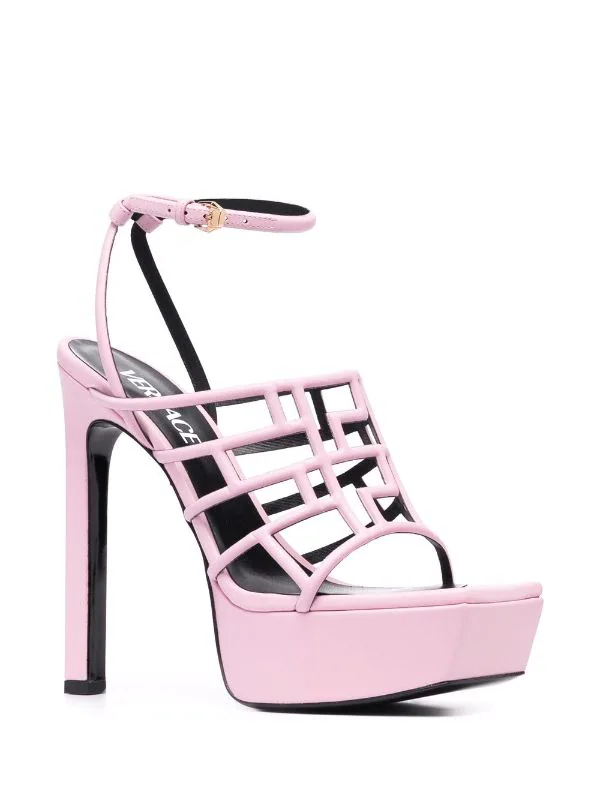 ( Nouvelle Collection ) Versace 1PB9V PINK Sandales Greca 150 Mm à Brides Femme 2 ( Nouvelle Collection ) Versace 1PB9V PINK Sandales Greca 150 Mm à Brides Femme – Image 2