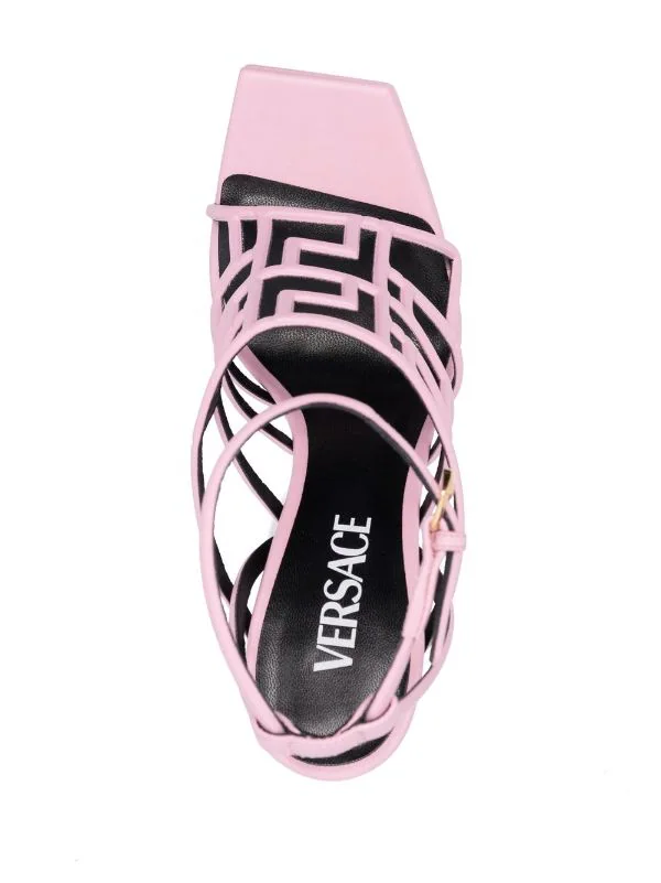 ( Nouvelle Collection ) Versace 1PB9V PINK Sandales Greca 150 Mm à Brides Femme 4 ( Nouvelle Collection ) Versace 1PB9V PINK Sandales Greca 150 Mm à Brides Femme – Image 4