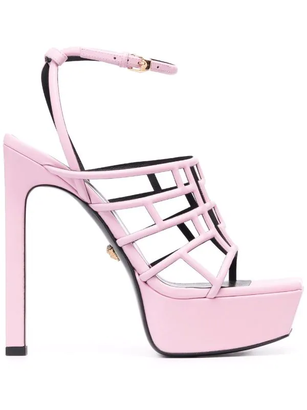 ( Nouvelle Collection ) Versace 1PB9V PINK Sandales Greca 150 Mm à Brides Femme 1 ( Nouvelle Collection ) Versace 1PB9V PINK Sandales Greca 150 Mm à Brides Femme