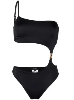( Nouvelle Collection ) Versace Maillot De Bain Greca à Découpes 1B000 BLACK