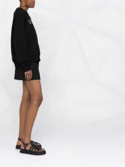 ( Nouvelle Collection ) Versace 1B000 BLACK Sweat En Coton à Broderies Femme -Pas Cher Versace Boutique 18014884 43619139 8cf6 42cd a347 968f956684b3 600