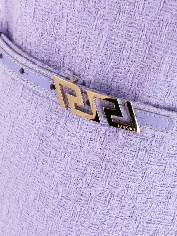 ( Nouvelle Collection ) Versace Robe Courte En Tweed à Plaque La Greca Femme 6 ( Nouvelle Collection ) Versace Robe Courte En Tweed à Plaque La Greca Femme – Image 6