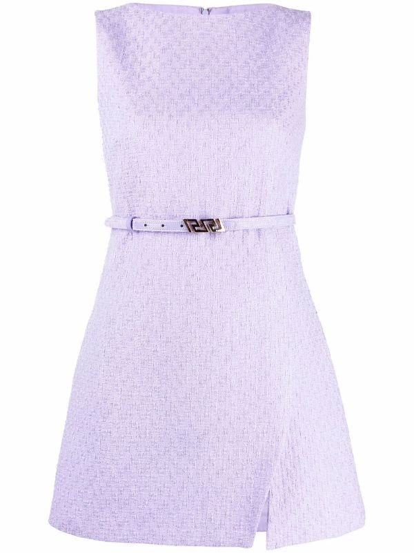 ( Nouvelle Collection ) Versace Robe Courte En Tweed à Plaque La Greca Femme 1 ( Nouvelle Collection ) Versace Robe Courte En Tweed à Plaque La Greca Femme