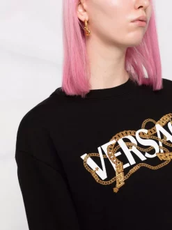 ( Nouvelle Collection ) Versace 1B000 BLACK Sweat Crop à Logo Imprimé Femme 8 ( Nouvelle Collection ) Versace 1B000 BLACK Sweat Crop à Logo Imprimé Femme -Pas Cher Versace Boutique 18031316 38196479 600