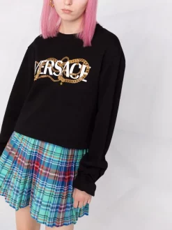 ( Nouvelle Collection ) Versace 1B000 BLACK Sweat Crop à Logo Imprimé Femme 10 ( Nouvelle Collection ) Versace 1B000 BLACK Sweat Crop à Logo Imprimé Femme -Pas Cher Versace Boutique 18031316 38198422 600