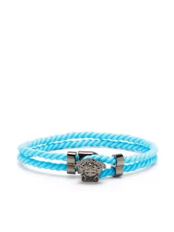 ( Nouvelle Collection ) Versace SKY-RUTENIO ULTRA BLACK Bracelet En Corde à Breloque Medusa Femme