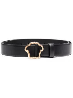 ( Nouvelle Collection ) Versace Ceinture Medusa à Détails De Découpes 1B00V BLACK-VERSACE GOLD
