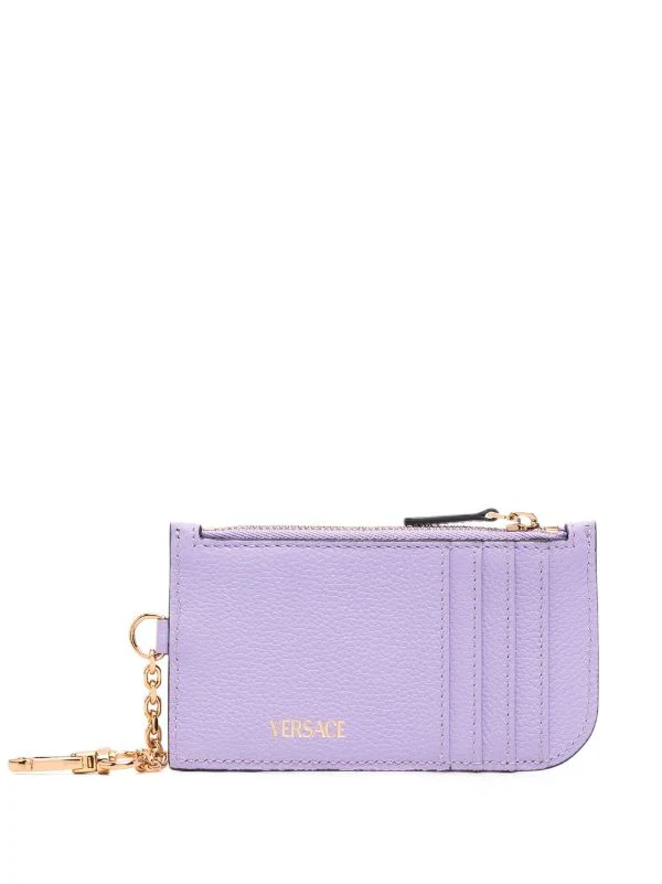 ( Nouvelle Collection ) Versace 1L59V LILLA LILLA ORO VERSACE Porte-monnaie Zippé En Cuir Femme 2 ( Nouvelle Collection ) Versace 1L59V LILLA LILLA ORO VERSACE Porte-monnaie Zippé En Cuir Femme – Image 2