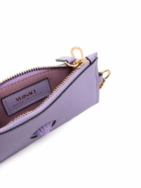 ( Nouvelle Collection ) Versace 1L59V LILLA LILLA ORO VERSACE Porte-monnaie Zippé En Cuir Femme 3 ( Nouvelle Collection ) Versace 1L59V LILLA LILLA ORO VERSACE Porte-monnaie Zippé En Cuir Femme – Image 3