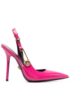 ( Nouvelle Collection ) Versace 1PE7V CERISE GOLD Escarpins En Cuir 110 Mm Femme