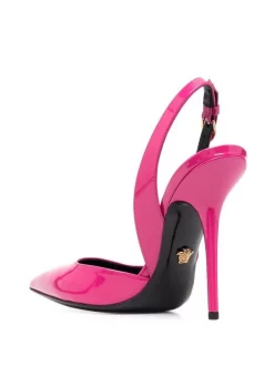 ( Nouvelle Collection ) Versace 1PE7V CERISE GOLD Escarpins En Cuir 110 Mm Femme -Pas Cher Versace Boutique 18065001 38381551 600