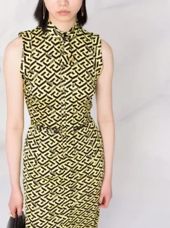 ( Nouvelle Collection ) Versace 5Y090 PINEAPPLE BLACK Robe Sans Manches à Imprimé Greca Femme 12 ( Nouvelle Collection ) Versace 5Y090 PINEAPPLE BLACK Robe Sans Manches à Imprimé Greca Femme -Pas Cher Versace Boutique 18075727 38314835 600