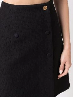 ( Nouvelle Collection ) Versace Minijupe évasée En Tweed 1B000 BLACK -Pas Cher Versace Boutique 18081419 38475378 600