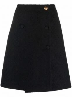 ( Nouvelle Collection ) Versace Minijupe évasée En Tweed 1B000 BLACK