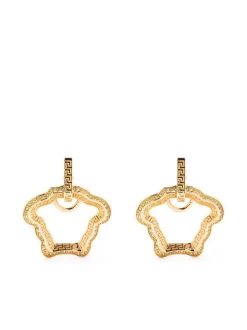 ( Nouvelle Collection ) Versace 4J290 VERSACE GOLD Boucles D'oreilles Medusa à Ornements En Cristal Femme