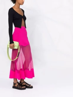 ( Nouvelle Collection ) Versace 1B000 BLACK Cardigan Crop à Design Ouvert Femme -Pas Cher Versace Boutique 18106261 38640726 600