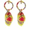 ( Nouvelle Collection ) Versace 5G23V Boucles D'oreilles Pendantes à Détail De Foulard Femme