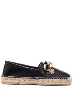 ( Nouvelle Collection ) Versace Espadrilles à Détails De Chaînes 1B00V