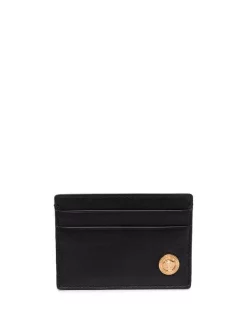 ( Nouvelle Collection ) Versace Porte-cartes Medusa En Cuir 1B00V BLACK + VERSACE GOLD