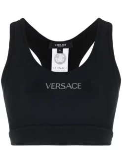 ( Nouvelle Collection ) Versace 1B000 BLACK Brassière De Sport La Greca Femme