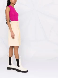 ( Nouvelle Collection ) Versace 1PE70 FUXIA Débardeur En Maille Nervurée Femme -Pas Cher Versace Boutique 18128221 38516380 600