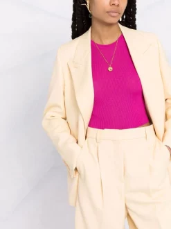 ( Nouvelle Collection ) Versace 1PE70 FUXIA Débardeur En Maille Nervurée Femme -Pas Cher Versace Boutique 18128221 38517219 600