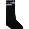 Versace I463 Chaussettes Rayées à Logo Imprimé Femme