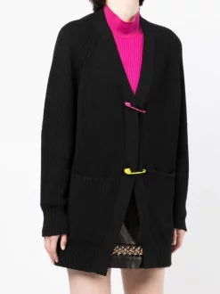 ( Nouvelle Collection ) Versace Cardigan Nervuré à Détails D'épingles 1B000 7 ( Nouvelle Collection ) Versace Cardigan Nervuré à Détails D'épingles 1B000 -Pas Cher Versace Boutique 18132915 39022189 600