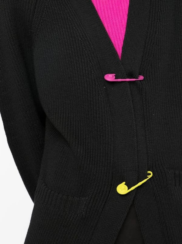 ( Nouvelle Collection ) Versace Cardigan Nervuré à Détails D'épingles 1B000 5 ( Nouvelle Collection ) Versace Cardigan Nervuré à Détails D'épingles 1B000 – Image 5