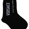 Versace Chaussettes à Logo En Intarsia Femme