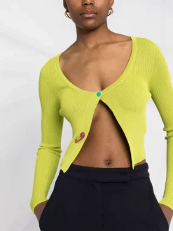 ( Nouvelle Collection ) Versace Cardigan Safety Pin à Boutonnière 1GB00 CITRON -Pas Cher Versace Boutique 18133949 e7f2d726 5dec 4e94 b5bf b5571eb08c92 600