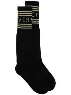 Versace Chaussettes Rayées à Logo Imprimé I450
