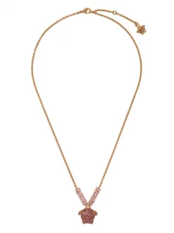 ( Nouvelle Collection ) Versace Collier La Medusa à Ornements En Cristal 4J470