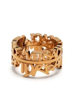 ( Nouvelle Collection ) Versace Bague à Plaque Logo Femme