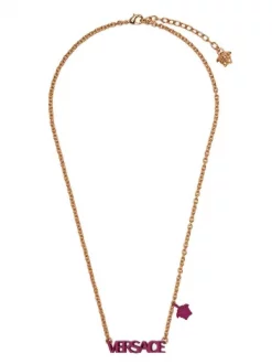 ( Nouvelle Collection ) Versace Collier En Plaqué Or à Breloque Medusa Femme