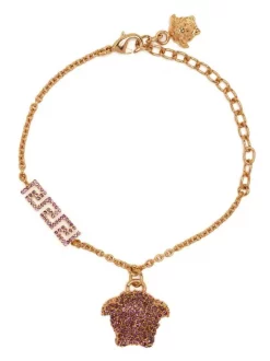 ( Nouvelle Collection ) Versace Bracelet En Or à Pendentif Medusa 4J470