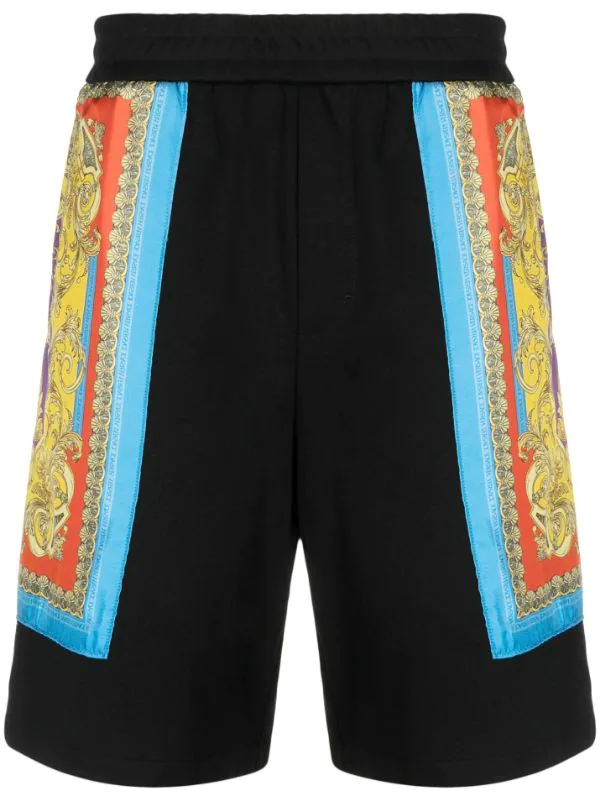 ( Nouvelle Collection ) Versace 1B000 BLACK Short De Sport à Imprimé Baroque Homme 1 ( Nouvelle Collection ) Versace 1B000 BLACK Short De Sport à Imprimé Baroque Homme