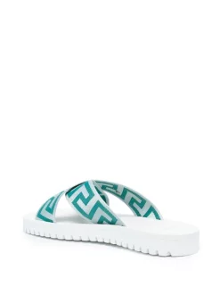 ( Nouvelle Collection ) Versace 2W71B Claquettes à Imprimé Greca Homme -Pas Cher Versace Boutique 18135502 39661333 600