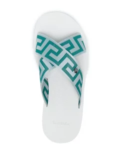 ( Nouvelle Collection ) Versace 2W71B Claquettes à Imprimé Greca Homme -Pas Cher Versace Boutique 18135502 39662678 600