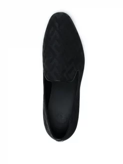 ( Nouvelle Collection ) Versace 1B000 Chaussons Métallisés à Motif La Greca En Jacquard Homme -Pas Cher Versace Boutique 18136058 39660684 600