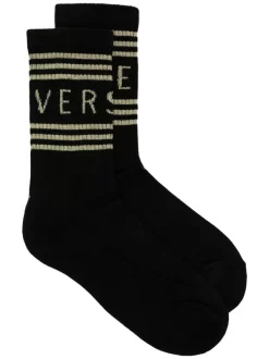 Versace Chaussettes 3/4 à Détails Rayés Homme