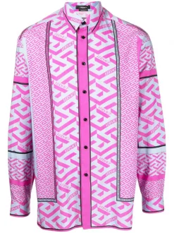 ( Nouvelle Collection ) Versace Chemise Greca à Logo Imprimé 5P350