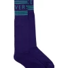 ( Nouvelle Collection ) Versace Chaussettes à Détails Rayés Homme