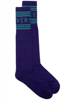 ( Nouvelle Collection ) Versace Chaussettes à Détails Rayés Homme
