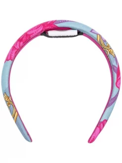 ( Nouvelle Collection ) Versace Serre-tête En Soie à Imprimé Baroque Femme